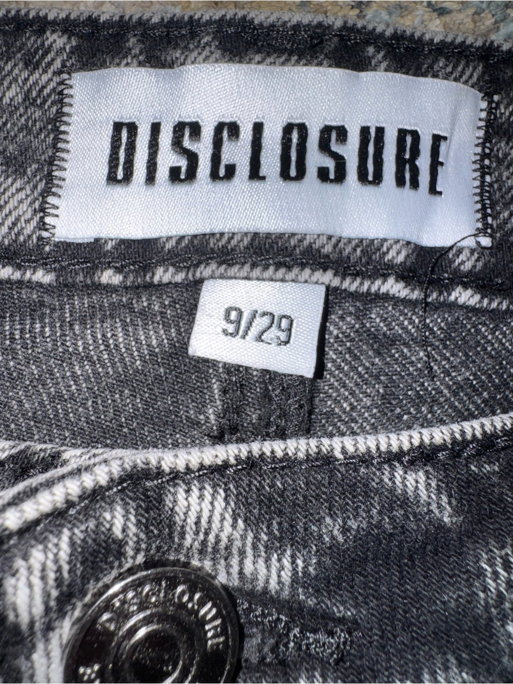 Disclosure Acid Wash Wide Leg Jeans Junior’s 9/29 Gray High Rise Denim Pants - Picture 5 of 6